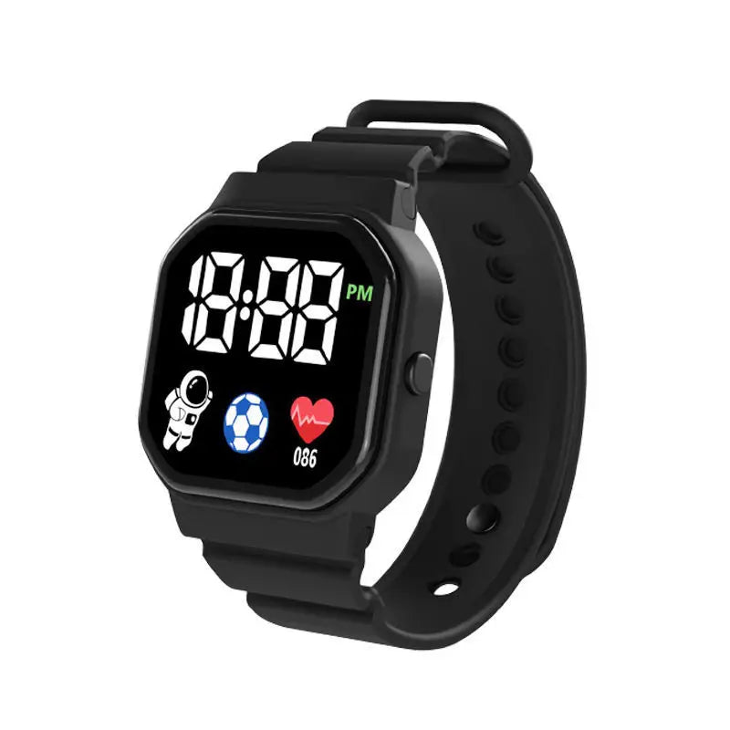 2PCS Couple's Watch Unisex Silicone Band LED Digital Watch Square Students Sports Watches