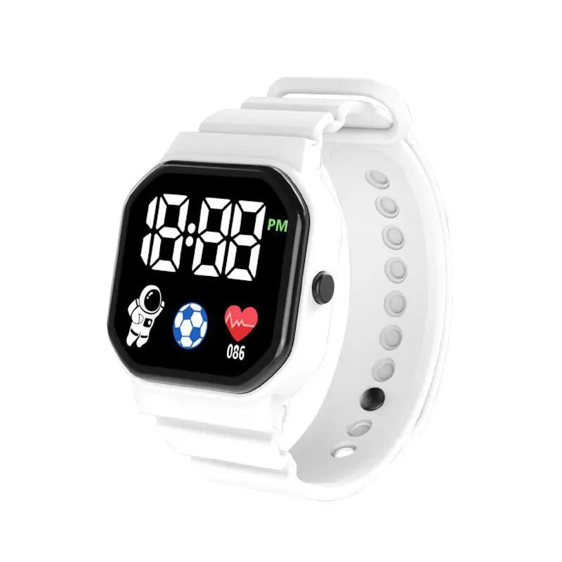 2PCS Couple's Watch Unisex Silicone Band LED Digital Watch Square Students Sports Watches